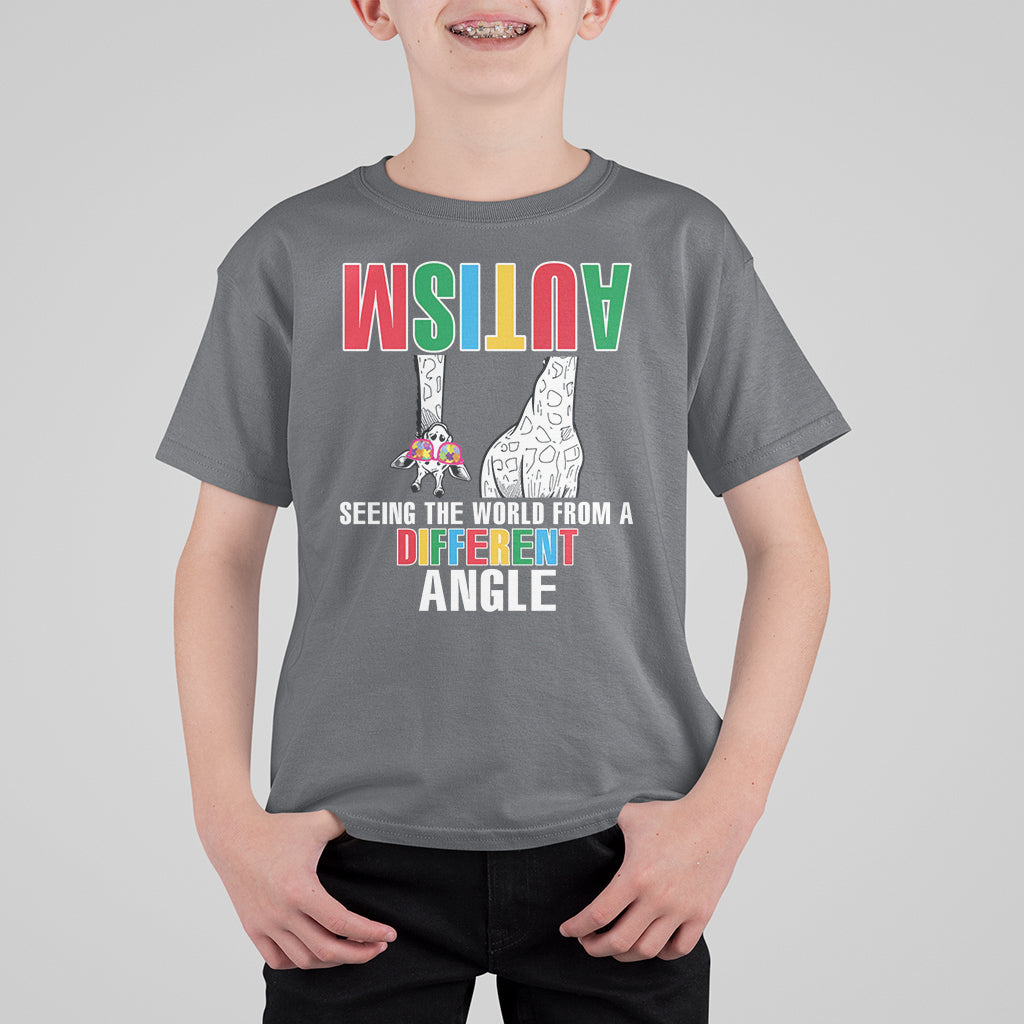 Giraffe Autism Seeing World Different Angle T Shirt For Kid - Wonder Print Shop