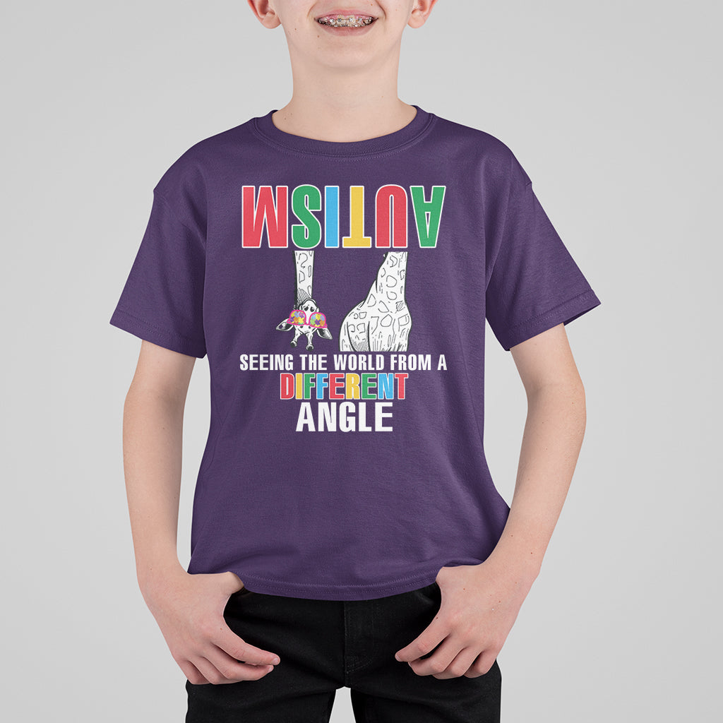 Giraffe Autism Seeing World Different Angle T Shirt For Kid - Wonder Print Shop