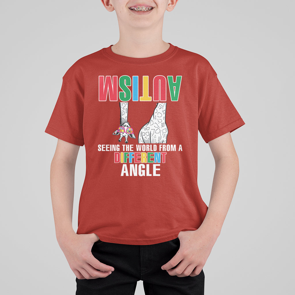 Giraffe Autism Seeing World Different Angle T Shirt For Kid - Wonder Print Shop