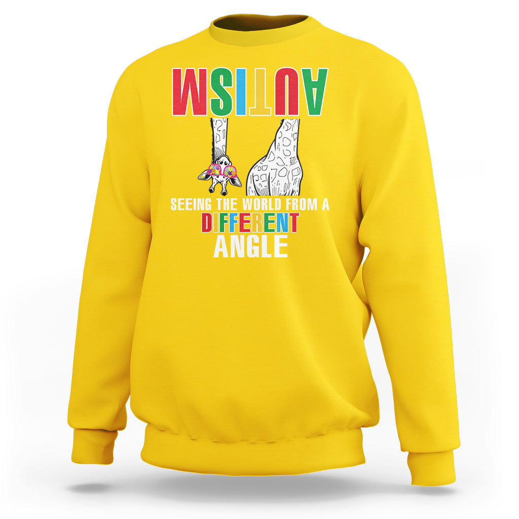 Giraffe Autism Seeing World Different Angle Sweatshirt - Wonder Print Shop