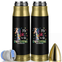 Autism Awareness Bullet Tumbler It's Ok To Be Different Puzzle Giraffe