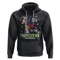Autism Awareness Hoodie It's Ok To Be Different Puzzle Giraffe - Wonder Print Shop
