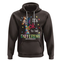 Autism Awareness Hoodie It's Ok To Be Different Puzzle Giraffe - Wonder Print Shop