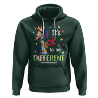 Autism Awareness Hoodie It's Ok To Be Different Puzzle Giraffe - Wonder Print Shop