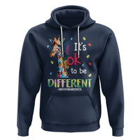 Autism Awareness Hoodie It's Ok To Be Different Puzzle Giraffe - Wonder Print Shop