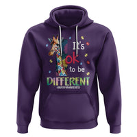 Autism Awareness Hoodie It's Ok To Be Different Puzzle Giraffe - Wonder Print Shop