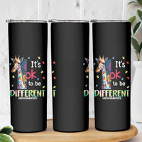 Autism Awareness Skinny Tumbler It's Ok To Be Different Puzzle Giraffe
