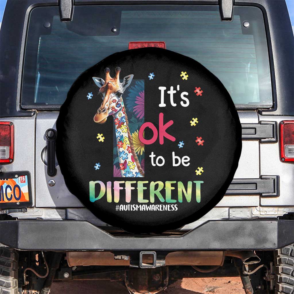 Autism Awareness Spare Tire Cover It's Ok To Be Different Puzzle Giraffe