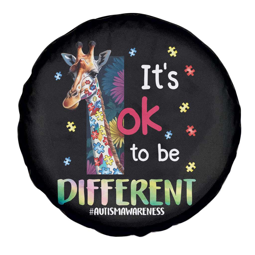 Autism Awareness Spare Tire Cover It's Ok To Be Different Puzzle Giraffe