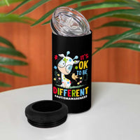 Autism Awareness 4 in 1 Can Cooler Tumbler It's Ok To Be Different Cute Puzzle Giraffe