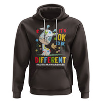 Autism Awareness Hoodie It's Ok To Be Different Cute Puzzle Giraffe - Wonder Print Shop