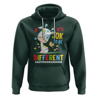 Autism Awareness Hoodie It's Ok To Be Different Cute Puzzle Giraffe - Wonder Print Shop