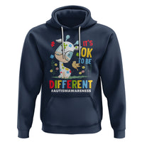 Autism Awareness Hoodie It's Ok To Be Different Cute Puzzle Giraffe - Wonder Print Shop