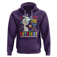 Autism Awareness Hoodie It's Ok To Be Different Cute Puzzle Giraffe - Wonder Print Shop