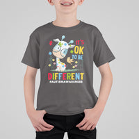 Autism Awareness T Shirt For Kid It's Ok To Be Different Cute Puzzle Giraffe - Wonder Print Shop