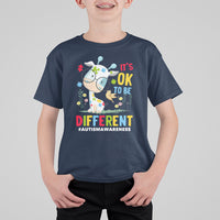 Autism Awareness T Shirt For Kid It's Ok To Be Different Cute Puzzle Giraffe - Wonder Print Shop