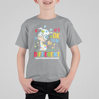 Autism Awareness T Shirt For Kid It's Ok To Be Different Cute Puzzle Giraffe - Wonder Print Shop
