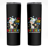 Autism Awareness Skinny Tumbler It's Ok To Be Different Cute Puzzle Giraffe