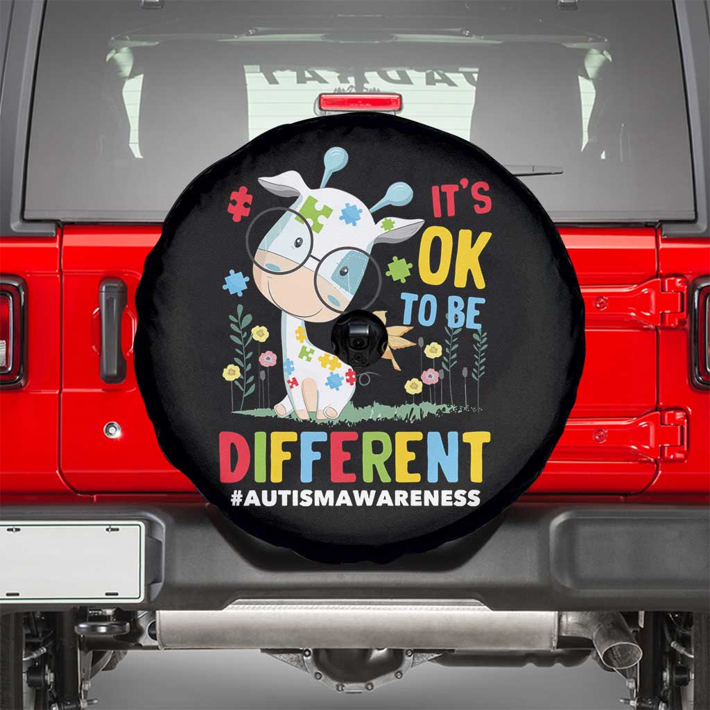 Autism Awareness Spare Tire Cover It's Ok To Be Different Cute Puzzle Giraffe