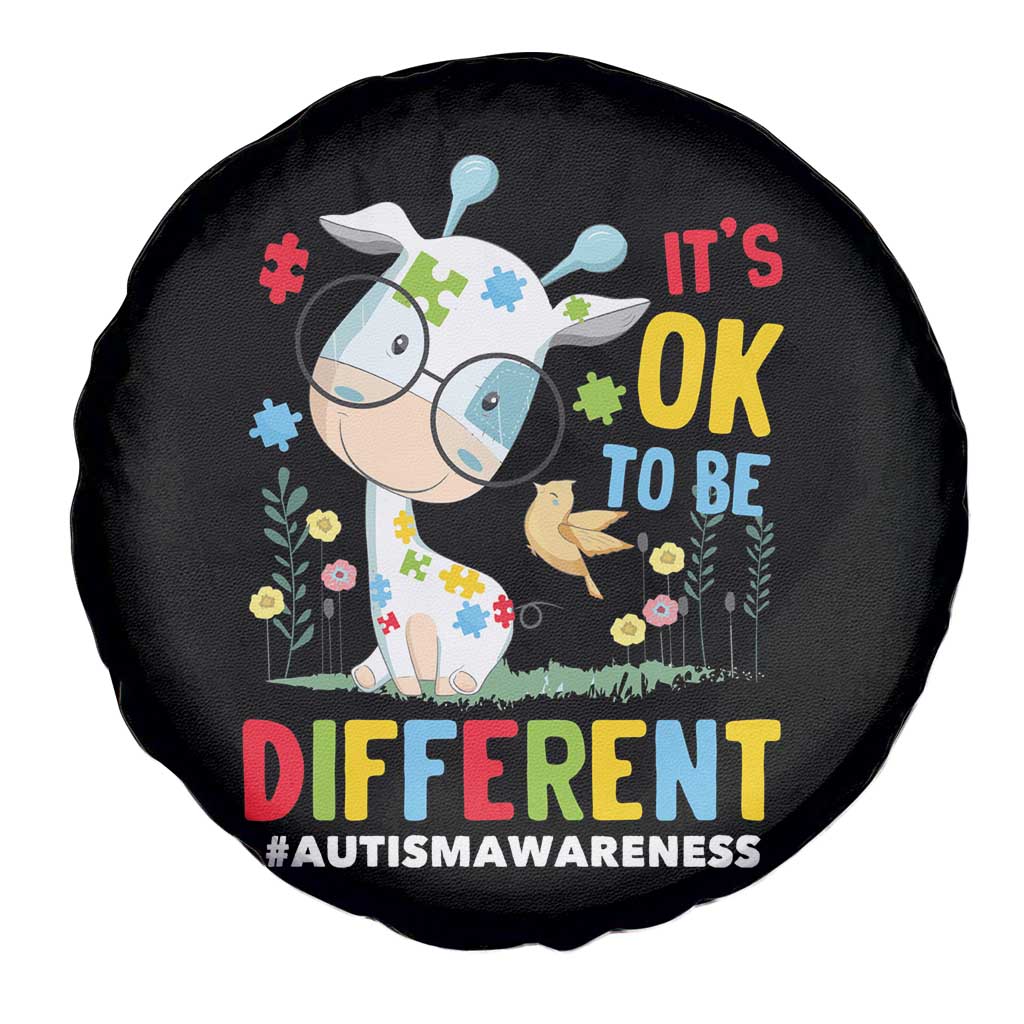 Autism Awareness Spare Tire Cover It's Ok To Be Different Cute Puzzle Giraffe