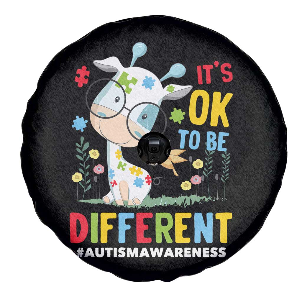 Autism Awareness Spare Tire Cover It's Ok To Be Different Cute Puzzle Giraffe