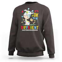 Autism Awareness Sweatshirt It's Ok To Be Different Cute Puzzle Giraffe - Wonder Print Shop