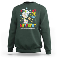 Autism Awareness Sweatshirt It's Ok To Be Different Cute Puzzle Giraffe - Wonder Print Shop