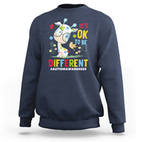 Autism Awareness Sweatshirt It's Ok To Be Different Cute Puzzle Giraffe - Wonder Print Shop