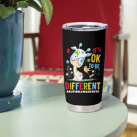 Autism Awareness Tumbler Cup It's Ok To Be Different Cute Puzzle Giraffe
