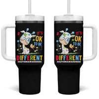 Autism Awareness Tumbler With Handle It's Ok To Be Different Cute Puzzle Giraffe
