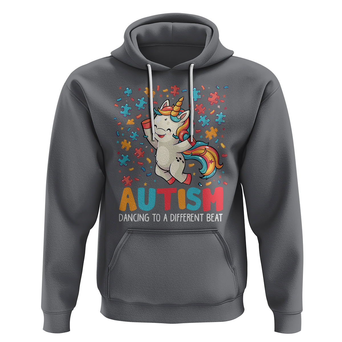 Autism Awareness Hoodie Puzzle Unicorn Dancing To A Different Beat - Wonder Print Shop
