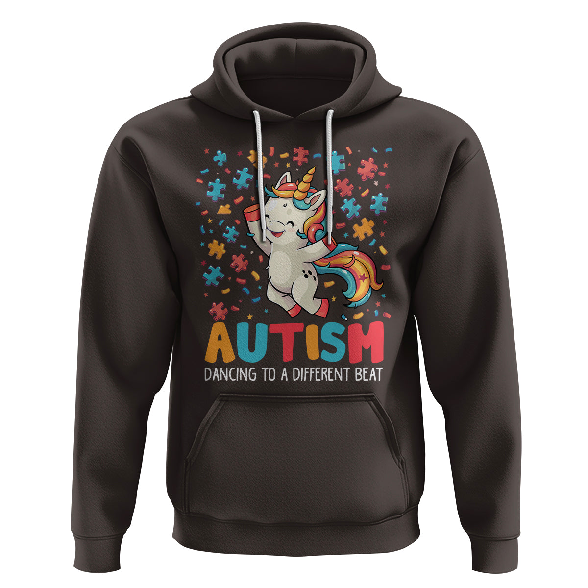 Autism Awareness Hoodie Puzzle Unicorn Dancing To A Different Beat - Wonder Print Shop