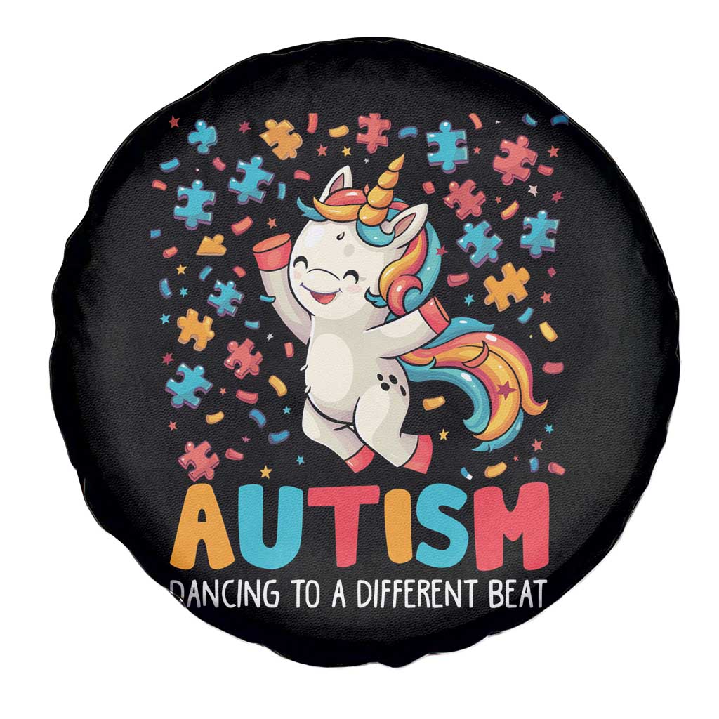 Autism Awareness Spare Tire Cover Puzzle Unicorn Dancing To A Different Beat