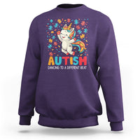 Autism Awareness Sweatshirt Puzzle Unicorn Dancing To A Different Beat - Wonder Print Shop