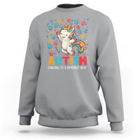 Autism Awareness Sweatshirt Puzzle Unicorn Dancing To A Different Beat - Wonder Print Shop
