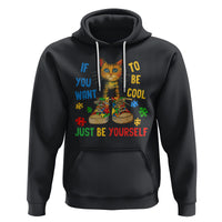 Autism Awareness Hoodie Funny Cat If You Want To Be Cool Just Be Yourself Puzzle Shoe - Wonder Print Shop