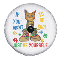 Autism Awareness Spare Tire Cover Funny Cat If You Want To Be Cool Just Be Yourself Puzzle Shoe