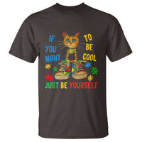 Autism Awareness T Shirt Funny Cat If You Want To Be Cool Just Be Yourself Puzzle Shoe - Wonder Print Shop