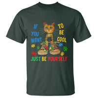 Autism Awareness T Shirt Funny Cat If You Want To Be Cool Just Be Yourself Puzzle Shoe - Wonder Print Shop