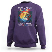 Autism Awareness Sweatshirt You Call It Autism I Call It Having That Dawg In Me Wolf Puzzle Moon - Wonder Print Shop