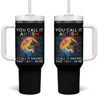 Autism Awareness Tumbler With Handle You Call It Autism I Call It Having That Dawg In Me Wolf Puzzle Moon