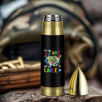 Autism Awareness Bullet Tumbler See The Able Not The Label Puzzle Sea Turtle