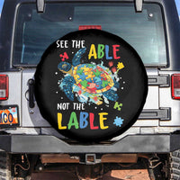 Autism Awareness Spare Tire Cover See The Able Not The Label Puzzle Sea Turtle
