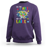 Autism Awareness Sweatshirt See The Able Not The Label Puzzle Sea Turtle - Wonder Print Shop