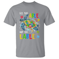 Autism Awareness T Shirt See The Able Not The Label Puzzle Sea Turtle - Wonder Print Shop
