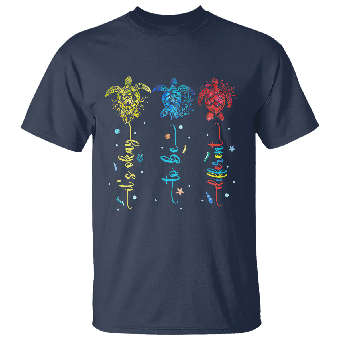 Autism Awareness T Shirt It's Ok To Be Different Sea Turtle - Wonder Print Shop