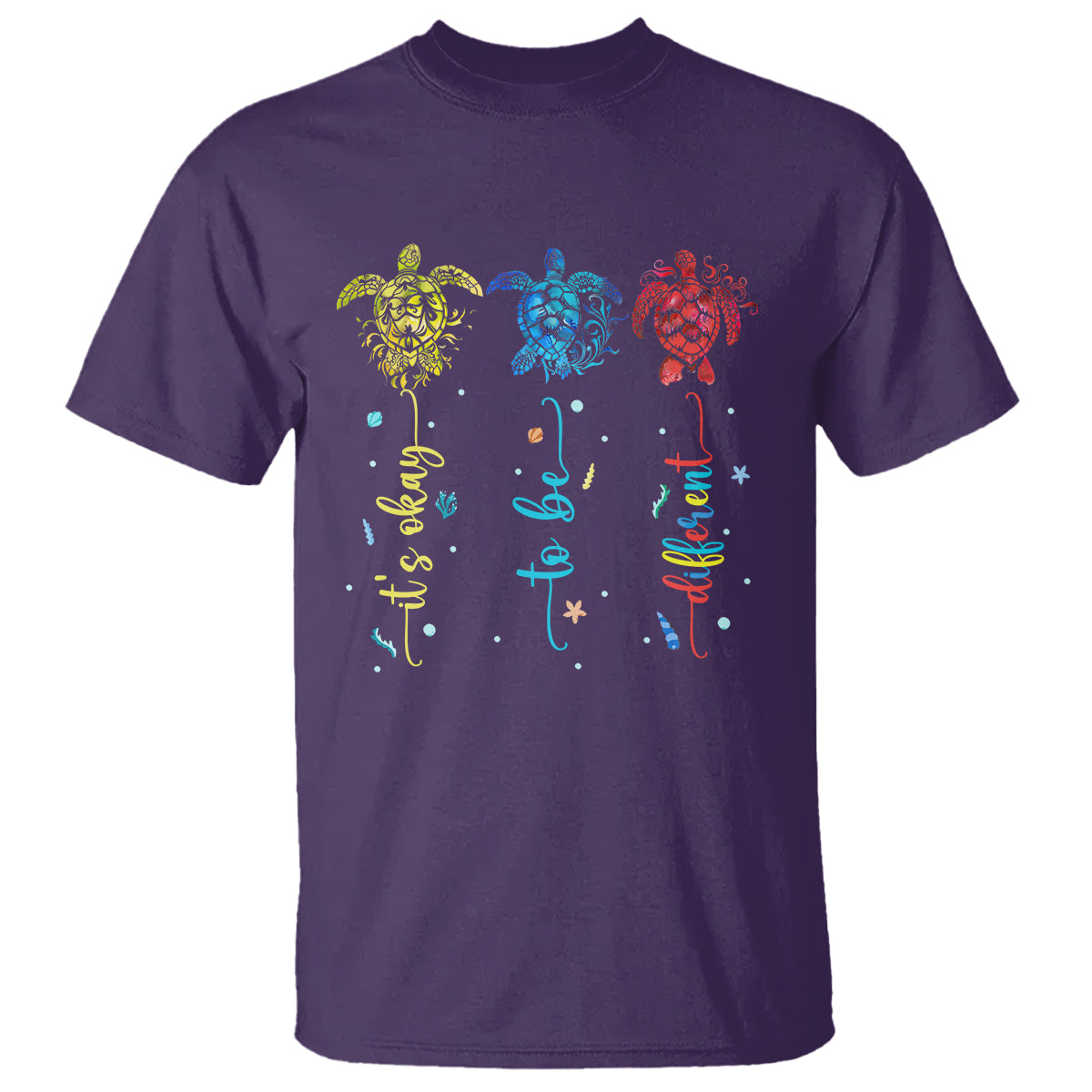 Autism Awareness T Shirt It's Ok To Be Different Sea Turtle - Wonder Print Shop
