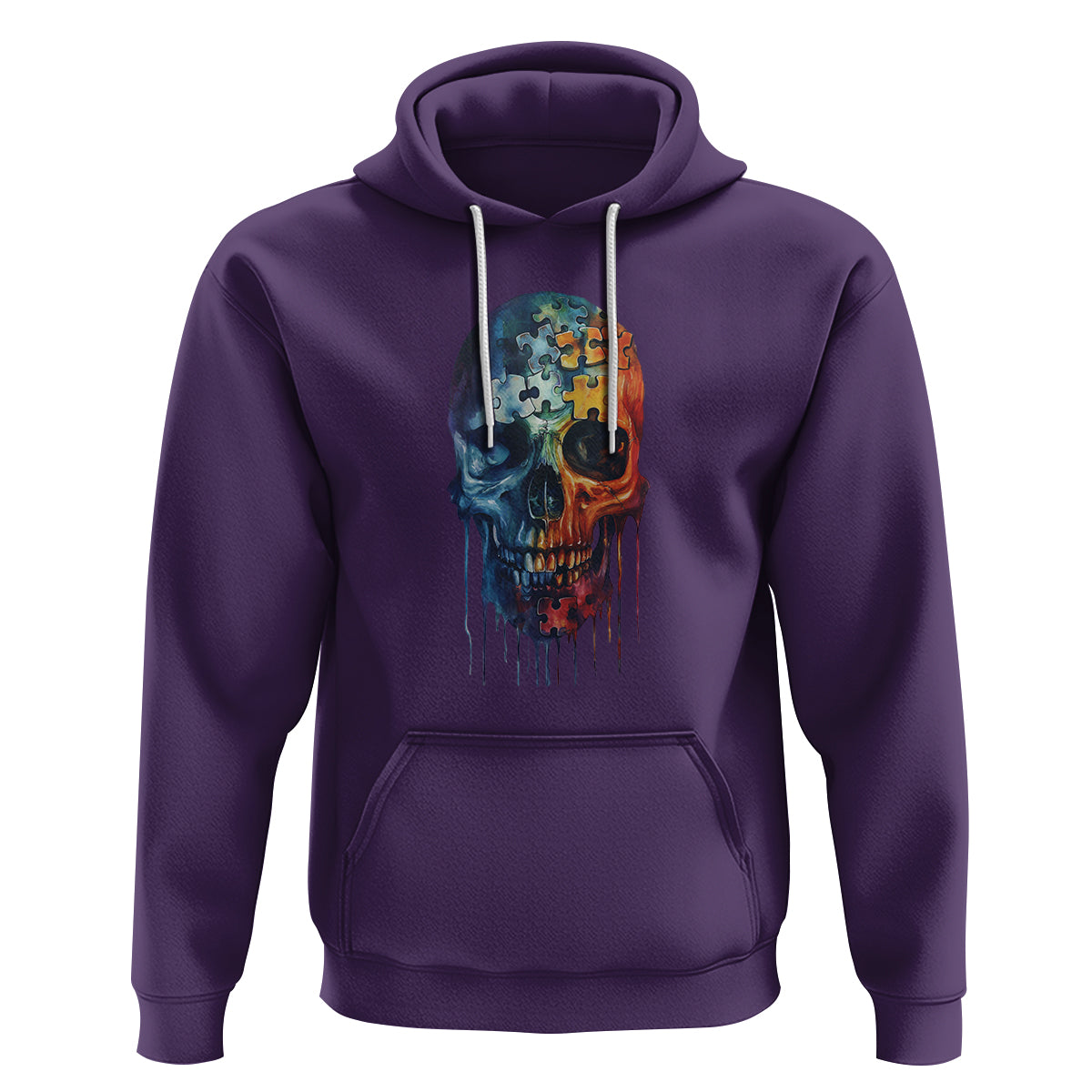 Autism Awareness Cool Puzzle Skull Hoodie - Wonder Print Shop