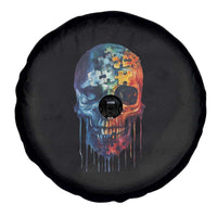 Autism Awareness Cool Puzzle Skull Spare Tire Cover