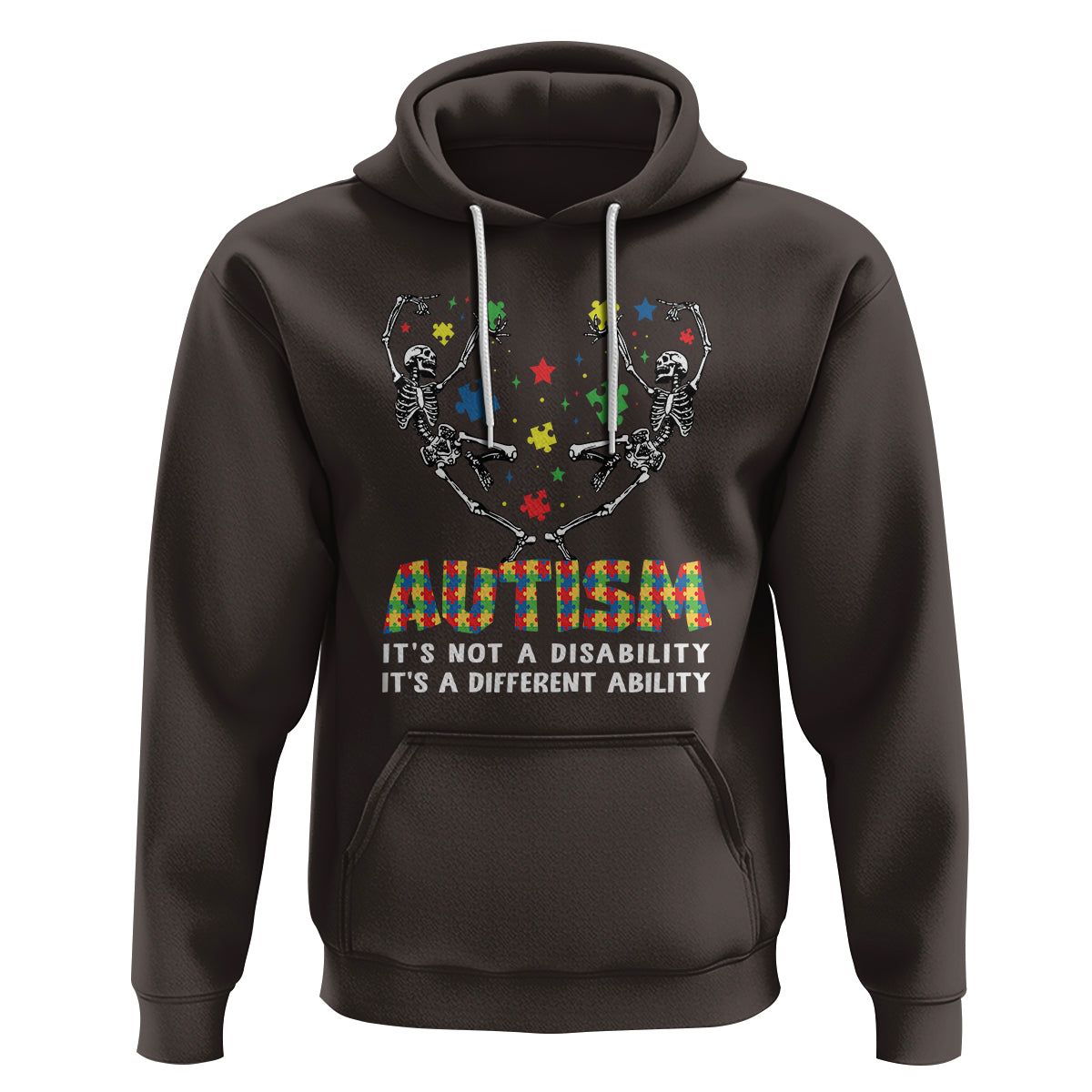 Autism Awareness Hoodie Skeleton It's Not A Disability It's A Different Ability - Wonder Print Shop